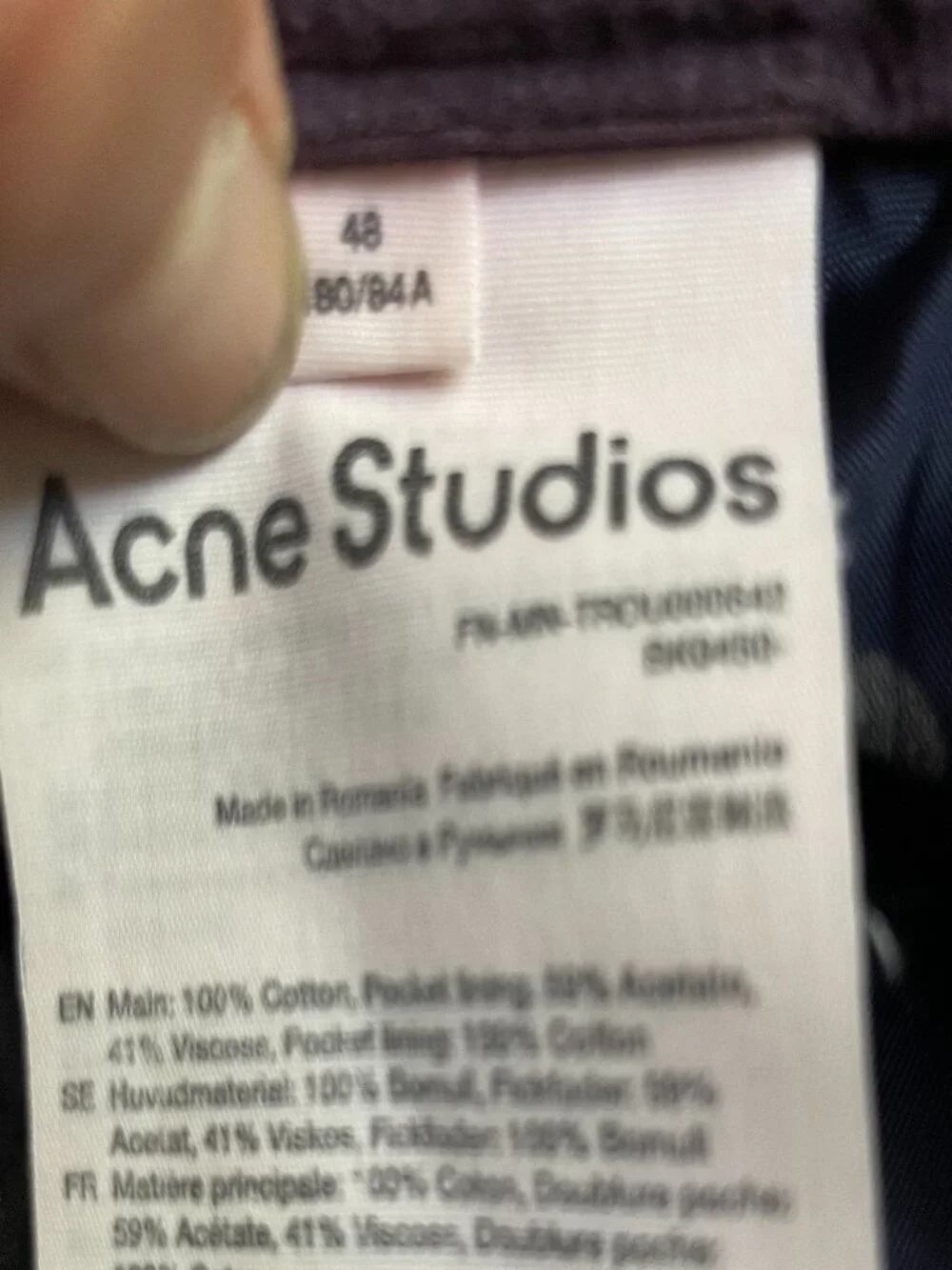 Acne Studios Purple size 46 Corduroy Suit